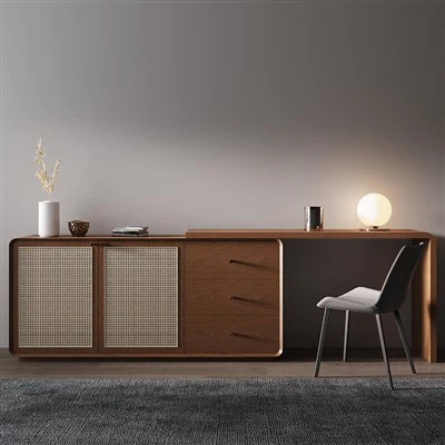 Meja Solek Rotan Kayu